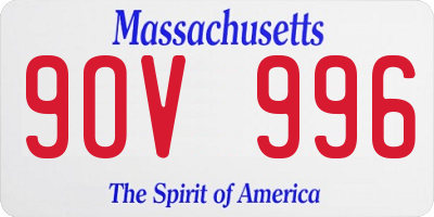 MA license plate 9OV996
