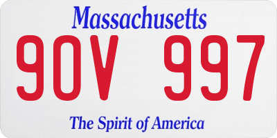 MA license plate 9OV997