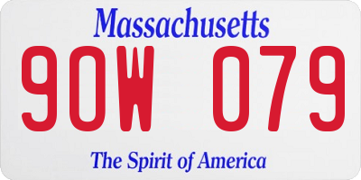 MA license plate 9OW079