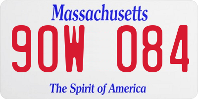 MA license plate 9OW084