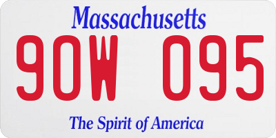 MA license plate 9OW095
