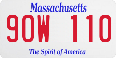 MA license plate 9OW110