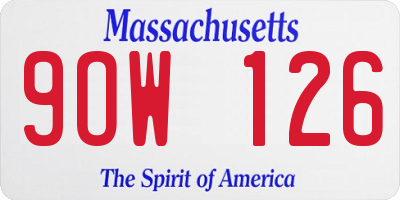 MA license plate 9OW126