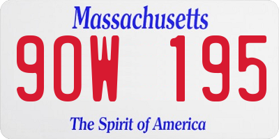 MA license plate 9OW195