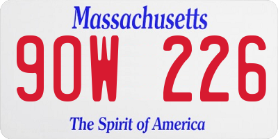 MA license plate 9OW226