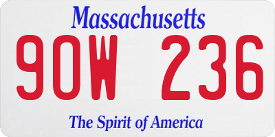 MA license plate 9OW236