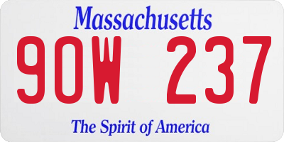 MA license plate 9OW237