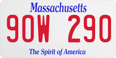 MA license plate 9OW290