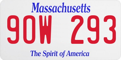 MA license plate 9OW293