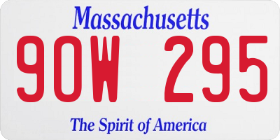 MA license plate 9OW295