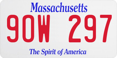 MA license plate 9OW297
