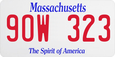MA license plate 9OW323