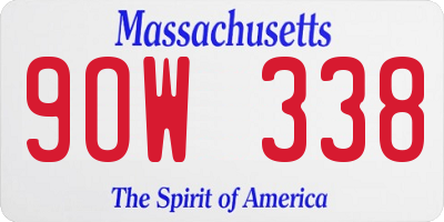 MA license plate 9OW338