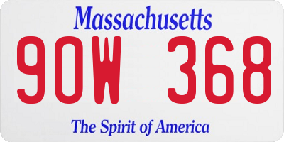 MA license plate 9OW368