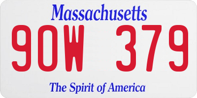 MA license plate 9OW379