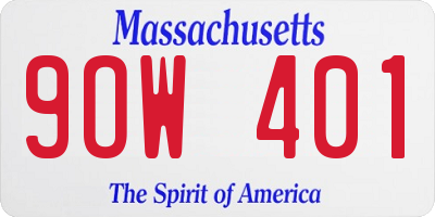 MA license plate 9OW401
