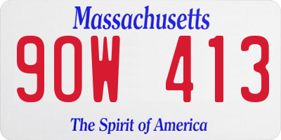 MA license plate 9OW413