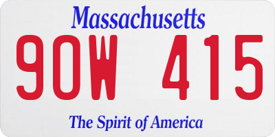 MA license plate 9OW415