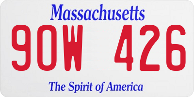 MA license plate 9OW426