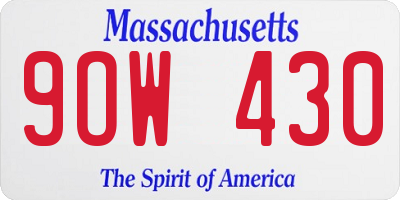 MA license plate 9OW430