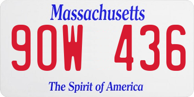 MA license plate 9OW436