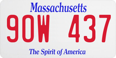 MA license plate 9OW437
