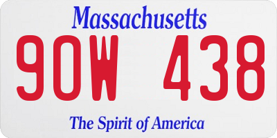 MA license plate 9OW438
