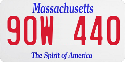 MA license plate 9OW440