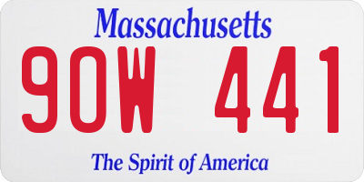 MA license plate 9OW441