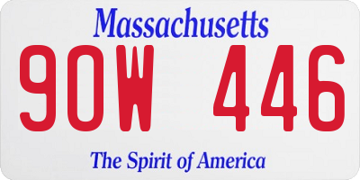 MA license plate 9OW446