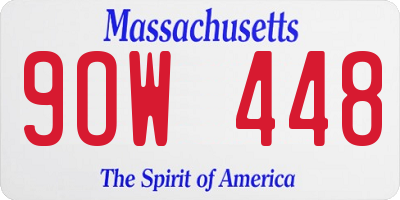 MA license plate 9OW448