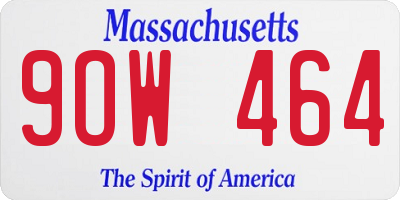 MA license plate 9OW464