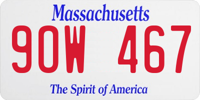 MA license plate 9OW467