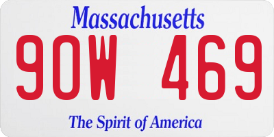 MA license plate 9OW469