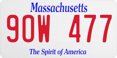 MA license plate 9OW477