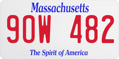 MA license plate 9OW482