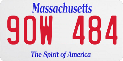 MA license plate 9OW484
