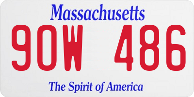 MA license plate 9OW486