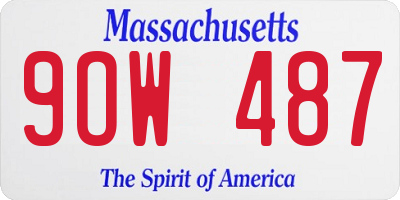 MA license plate 9OW487