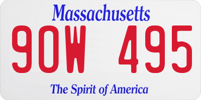 MA license plate 9OW495