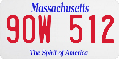 MA license plate 9OW512