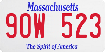 MA license plate 9OW523