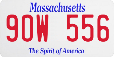 MA license plate 9OW556