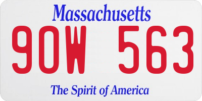 MA license plate 9OW563