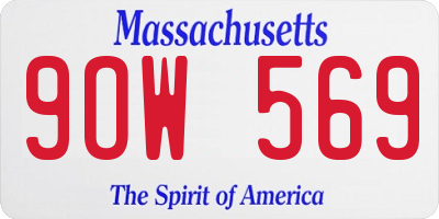 MA license plate 9OW569