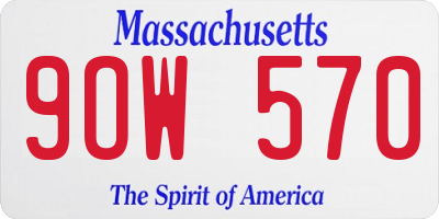 MA license plate 9OW570