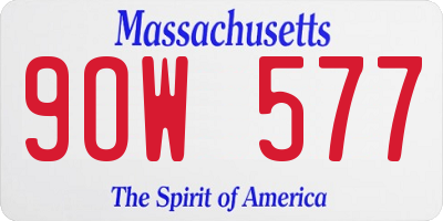 MA license plate 9OW577