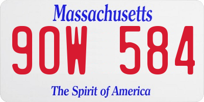 MA license plate 9OW584