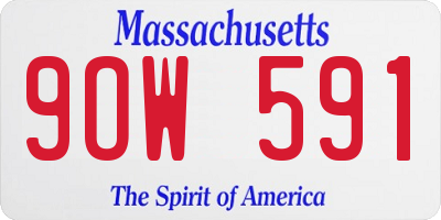 MA license plate 9OW591