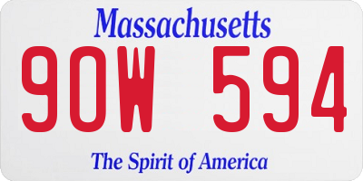 MA license plate 9OW594